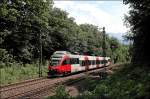 4024 058 ist unweit von Oberaudorf als RB 5118 von Telfs-Pfaffenhofen nach Rosenheim unterwegs. (03.07.2008)
