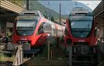 TalENTE in Kufstein: 4024 090 und ein weiterer Triebzug stehen am Nachmittag des 11.07.2008 in Kufstein.