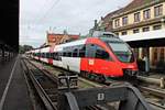 Nachschuss auf ÖBB 4024 001-2, welcher am 12.08.2016 zusammen mit ÖBB 4024 024-4 als S1 (Lindau Hbf - Bludenz) im Startbahnhof standen und auf die Abfahrt warteten.