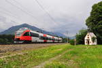 Ein ÖBB Talent-Triebwagen Reihe 4024 am 05.07.2018 in Brixlegg in Richtung Innsbruck.