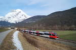 4024 068 als S 1 (Telfs-Pfaffenhofen - Kufstein) vor der Hohen Munde bei Flaurling, 19.01.2019.