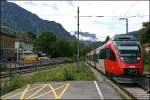 4024 015 fhrt am 26.06.07 als RB 5066 von Berchtesgaden Hbf nach Schwarzach St.Veit in den Bahnhof Bad Reichenhall ein. Ab Salzburg Taxham Europark bis Schwarzach St.Veit fhrt der Zug als S3 des Salzburger Verkehrsverbund (SVV).