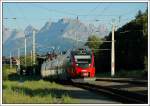 Der nchste Reginalzug aus Wrgl - R 5251 bei der Einfahrt in Fieberbrunn am 16.7.2007.