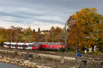 218-418-8 und 4024-054-1 auf dem Bahndamm Lindau.