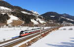 4024 041 als R 4478 (St.Michael in Oberstei – Schladming) bei Singsdorf 10.2.22