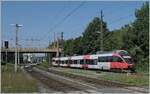 Der ÖBB 4024 107-7 verlässt Bregenz in Richtung Bludenz.