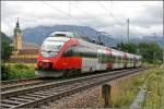 Wieder an meinem Lieblingsfotopunkt: 4024 069 fhrt bei Oberaudorf als RB5112 von Innsbruck nach Rosenheim.