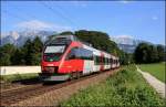 Nachschuss auf den 4024 073 der vor dem Kaisergebirge Richtung Kufstein unterwegs ist.