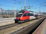 BB Talent 4024 als Rrgio von Rosenheim nach Innsbruck/tztal bei der Einfahrt in Wrgl Hbf.