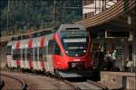 Der Innsbrucker 4024 072 hat auf der Reise als RB 5125 von Rosenheim komment den Bahnhof Kufstein erreicht.