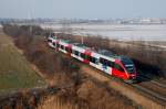 4024 als REX 7619 nach Bratislava Petrzalka, kurz nach Himberg am 17.01.2009.