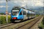 Triebwagen 4024 120  S-Bahn Steiermark  fhrt als R 4215 von Bruck an der Mur nach Unzmarkt.
Zeltweg 7.8.2009