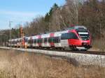 Zwei ET 4024 bei Brannenburg am 23.03.2010.