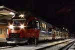 Winter in Freilassing: Ein Zug der S-Bahn Richtung Schwarzach St.