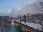 S-Bahn Zug (Talent) fahrt Richtung Innsbruck bei Brixlegg.