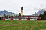 BR 4024  Linie Salzburg  nach Bad Reichenhall vor der Kirchenkulisse in Feldkirchen/Obb.