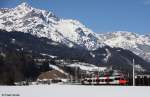 BB 4024 082-2 auf Leerfahrt Richtung Bischofshofen, Salzburg-Tiroler-Bahn KBS 201 Innsbruck - Saalfelden, fotografiert bei Pfarrwerfen am 07.03.2012