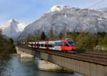 4024 088 als R nach Kufstein am 30.10.2012 bei der berquerung des Inns in Brixlegg.