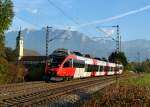 4024 091 mit einem R nach Rosenheim am 09.10.2010 bei Niederaudorf.