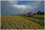 Regenbogen II - So schnell wie er gekommen, war er auch wieder verschwunden.
Und dazwischen 4024 121 mit dem Rexl nach Mürzzuschlag. 
Zeltweg 23_6_2014