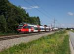 Der 4024 013 als REX nach Passau am 28.06.2015 unterwegs bei Taufkirchen a.