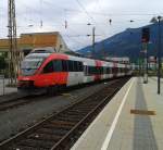 Nachschuss des 4024 125-9 als S1 4240 (Spittal-Millstättersee - Friesach) am 6.10.2015 bei der Abfahrt in Spittal-Millstättersee.