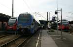 In der Mitte der ET 302 von MERIDIAN als M 79323 (München Hbf - Salzburg Hbf) und links und rechts ein 4024 der ÖBB.