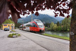 4024 097-0 als S1 4260 (Lienz - Friesach), am 9.5.2016 bei der Abfahrt in Berg im Drautal.