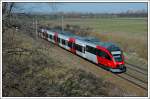 4024 055 unterwegs als S 60 von Wien-Sd nach Bruck a.d.Leitha am 11.3.2007 kurz vor Gramatneusiedl.