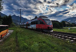 4024 114-3  Klagenfurt am Wörthersee  fährt als S1 4266 (Lienz - Friesach), in den Bahnhof Greifenburg-Weißensee ein.