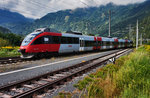 4024 113-5  Unser Land  fährt als S1 4232 (Lienz - Friesach), in den Bahnhof Möllbrücke Sachsenburg ein.