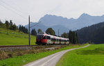 Am 16.09.2016 ist ÖBB Talent 024 065-5 auf der Relation Innsbruck - Garmisch-Partenkirchen unterwegs.