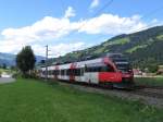 4024 066-5 mit REX 5347 Innsbrck Hauptbahnhof-St. Johan im Tirol bei Brixen im Thale am 15-8-2010.