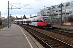 Wien am 24. März 2016 : ÖBB 4024 127-5 als S 45 hat gerade den Bahnhof Hernals in Richtung Wien-Hütteldorf verlassen.