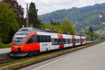 ÖBB-Talent 4024 003 der S-Bahn Vorarlberg wartet in Bregenz auf die nächste Fahrt ins schweizerische St. Margrethen (30.4.16).