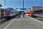 RE4875 mit 511 027 nach Chur und 4024 031-9 als S3 5766 nach Bregenz in St.Margrethen. (01.09.2016)
