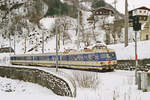 Am 07. Januar 1994 fährt ET 4030 317 durch das Salzachtal. 