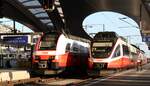 Für recht kurze Zeit scheint in Graz am dortigen Hauptbahnhof die Abendsonne in den Bahnsteigbereich und sorgt für tolle Lichtstimmung.