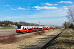 4746 019 Cityjet ist als Schnellbahnzug 21514 nach Absdorf-Hippersdorf unterwegs. Die Aufnahme entstand am 07.03.2019 kurz vor Hausleiten.