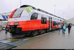 4746 049 (Siemens Desiro ML) ÖBB, bezeichnet als Cityjet eco, steht auf dem Gleis- und Freigelände der Messe Berlin anlässlich des  Tags des Eisenbahners  im Rahmen der Publikumstage