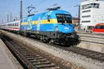 1116 029 Schweden steht am 09.03.2008 mit IC 2083 nach Berchtesgarden abfahrtbereit in Augsburg Hbf.