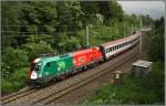 EM Lok 1016 025 Portugal fhrt mit EC 33  Allegro Stradivari  von Wien nach Venedig.
Zeltweg 8.6.2008