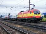 1116.232  EM-Lok Spanien  fhrt am 30.05.2009 bei Neunkirchen mit einem Gterzug nach Wien.