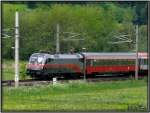 Railjet 1016 035 Spirit of Linz in voller Fahrt nahe Thalheim bei Judenburg am 15.5.2007