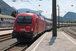 Einfahrt am 02.07.2018 von 1216 009 (E 190 009) mit dem EC 88 (Bologna C.