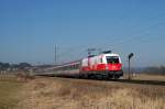 1116 087 (EM - Polen) mit OEC 563 vor Bernau (26.02.2008)