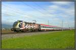 Mozart Taurus 1116 250 fhrt mit IC 535 Stadtgalerie Klagenfurt von Wien nach Villach.
Fotografiert in Lind bei Zeltweg 27.10.2007