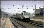 Railjet 1016 034 fhrt mit IC 533 Carinthischer Sommer von Wien nach Villach.
Leoben 13.1.2008