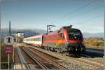 Railjet Taurus 1116 200  Spririt of Vienna   fhrt mit IC 534 von Villach nach Wien.
Zeltweg 18.10.2008