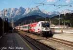 1116 246-8 passiert mit IC 611 Salzburg Hbf. - Graz Hbf. die Bahnhofseinfahrt von Bischofshofen,vor prchtiger Bergkulisse (sterreichurlaub 16.08.09)